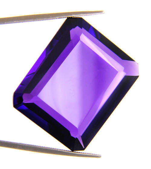 ***CERTIFIED***38.47 Cts Emerald Cut Certified Amethyst Gemstone