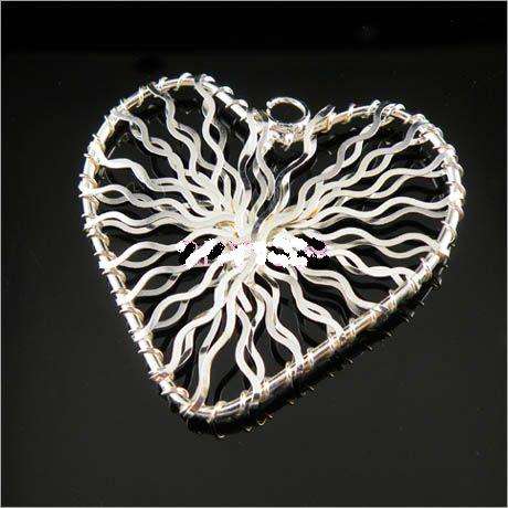 BIG SILVER HEART PENDANT 48mm X 53 mm