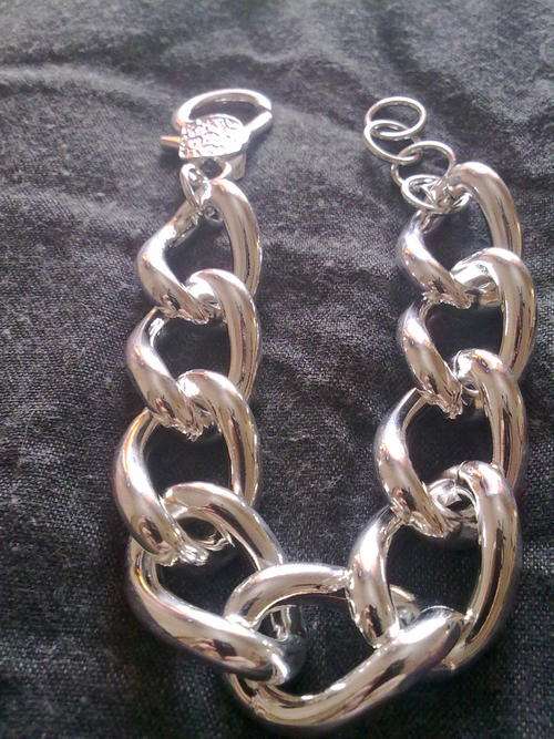 STUNNING  SILVER 16,5 mm  CHAIN BRACELET