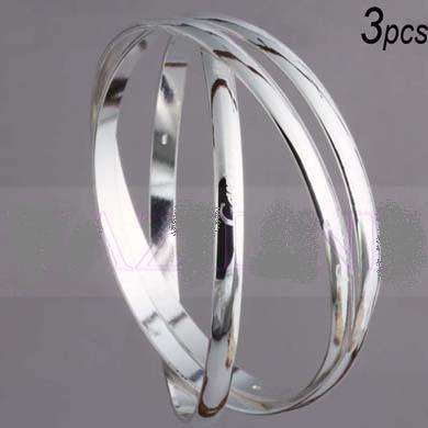 STUNNING SILVER 3 CIRCLE BANGLE