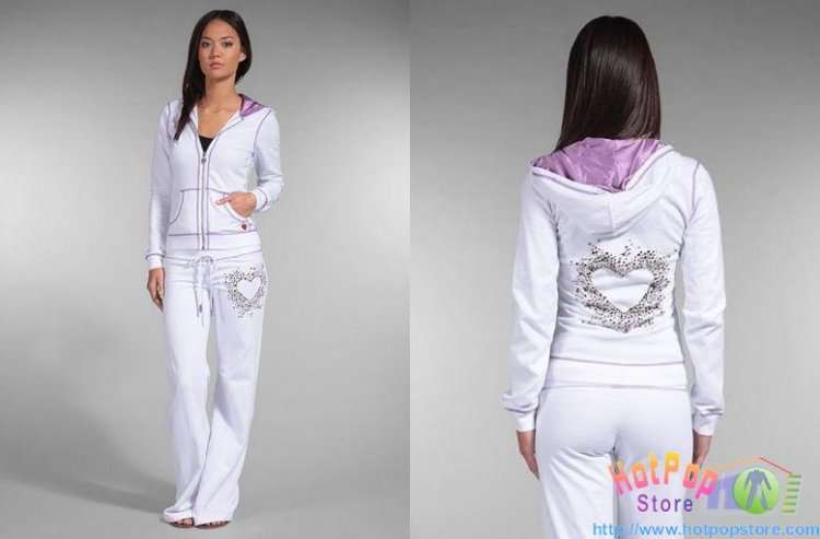WHITE TWISTED HEART TRACK SUITE SIZE: 10