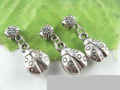 Silver Plated Bail LADYBIRD Charm Dangle (DOES NOT Fit PaRdora)