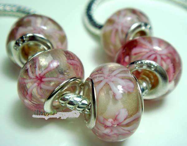 5pcs Silver Muran Glass Beads charm Fit PaRdora