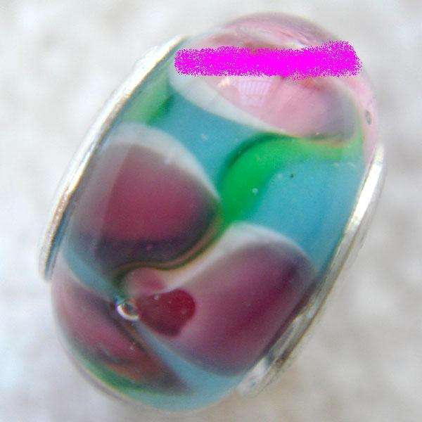 5pcs Silver Muran Glass Beads charm Fit PaRdora