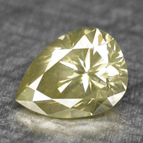 PEARCUT 0 .22 CT FANCY COLOR GREYISH GREEN NATURAL DIAMOND