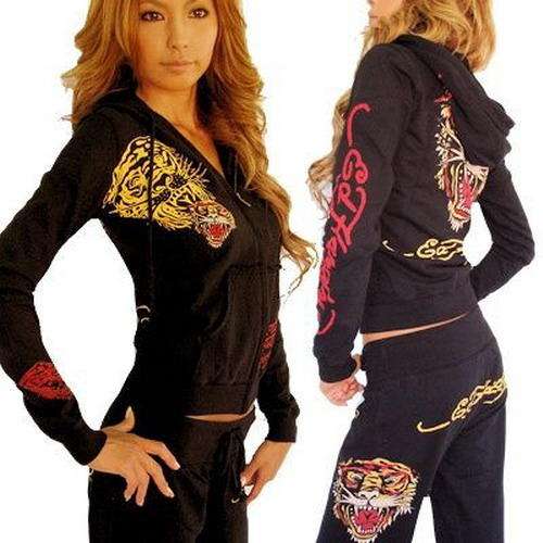 LAST ONE!! BLACK ED HARDY TRACK SUITE SIZE 10-12