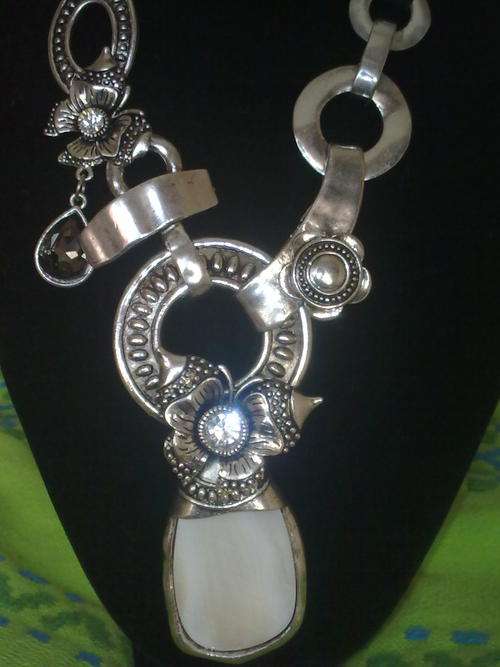 STUNNING!!! TIBETAN SILVER PAUA PENDANT CHUNKY NECKLACE