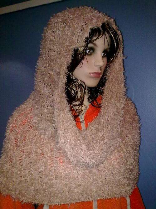 CHUNKY FLUFFY CAMEL 3 IN 1 SCARF WRAP