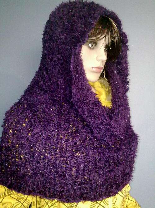 CHUNKY FLUFFY PLUM  3 IN 1 SCARF WRAP