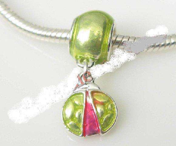 GREEN YELLOW BUG DANGLING Bead Fit PaRdora