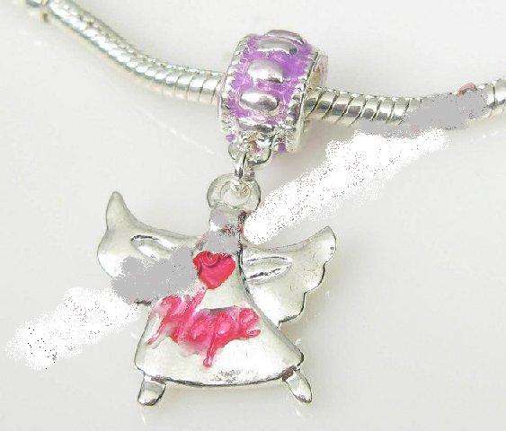 PINK ANGEL OF HOPE DANGLING Bead Fit PaRdora