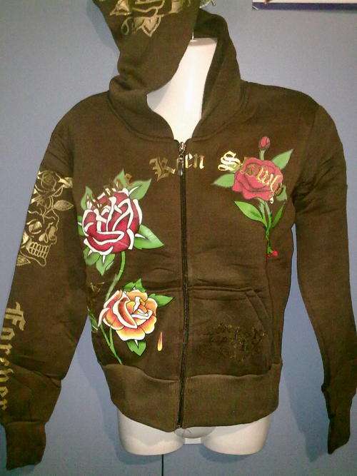 ORIGINAL!! KEN HARRY BROWN LONG SLEEVE ZIPPER HOODY SIZE:12