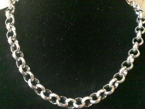 STUNNING TIBETAN SILVER ROLO NECKLACE 50 cm