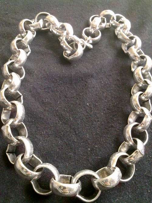 STUNNING 15mm TIBETAN SILVER ROLO NECKLACE 46 cm