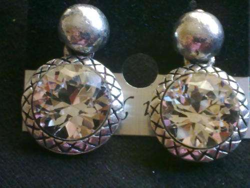 STUNNING TIBETAN SILVER CRYSTAL EARRINGS