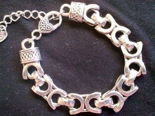 ONE ONLY!!TIBETAN SILVER FANCY FLAT LINKS BRACELET
