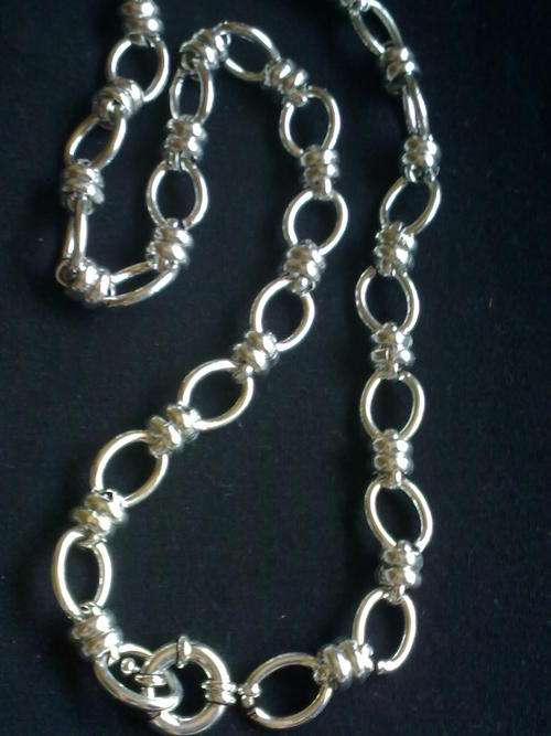 STUNNING TIBETAN SILVER OVAL LINKS  NECKLACE BELCHER CLASP