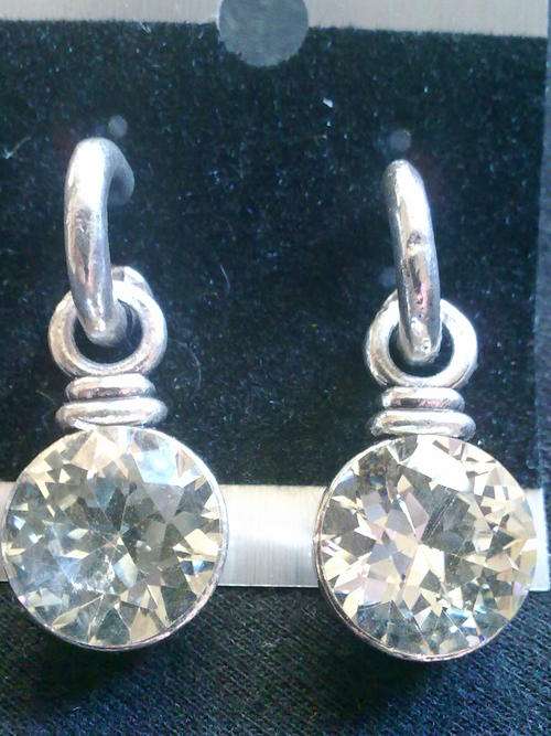 STUNNING TIBETAN SILVER CRYSTAL EARRINGS