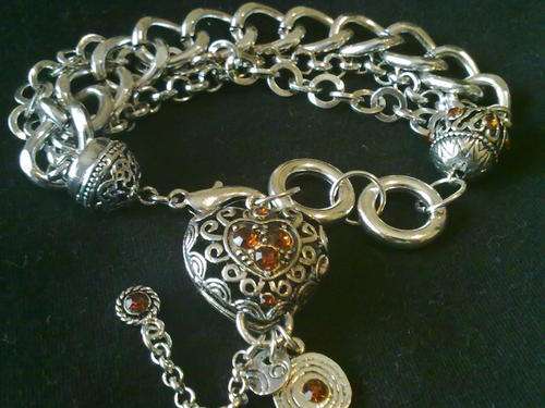 STUNNING TIBETAN SILVER FILIGREE HEART BRACELET