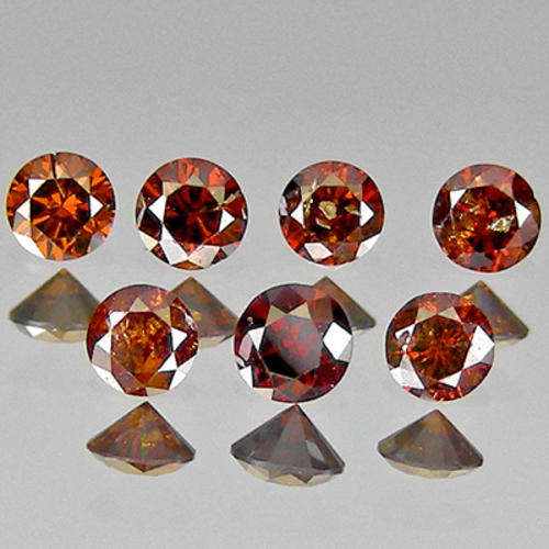 0.30 Cts 7 pcs FANCY HONEY RED COGNAC NATURAL DIAMOND
