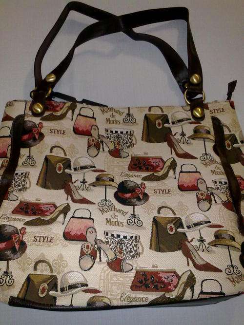 STUNNING DESIGNER BROWN  SHOE/BAGS WEAVE HANDBAG