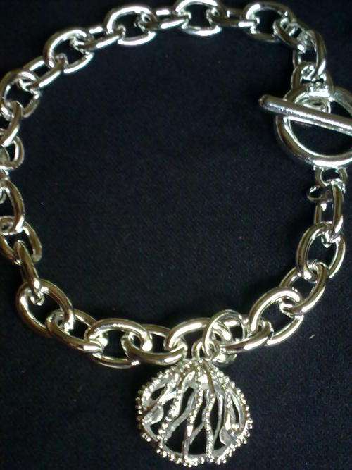 EXCLUSIVELY FROM THE HADDASAH COLLECTION  SILVER ELECTROPLACED SHELL BRACELET