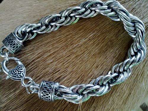 12mm MENS/LADIES CHUNKY TIBETAN SILVER INTER LINKS TWIST BRACELET