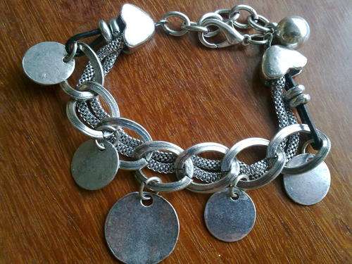 EXCLUSIVELY FROM THE 2011 HADASSAH COLLECTION  TIBETAN SILVER CIRCLES MULTI CHAINS BRACELET