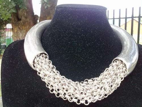 *R390* 2011 HADASSAH COLLECTION!! TIBETAN SILVER MULTI CHAIN  CHOKER NECKLACE