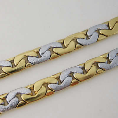 GORGEOUS 5 MM TWO TONE GOLD CURB NECKLACE 60cm