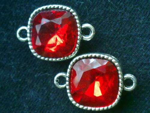 STUNNING TIBETAN SILVER RUBY RED  CHARM