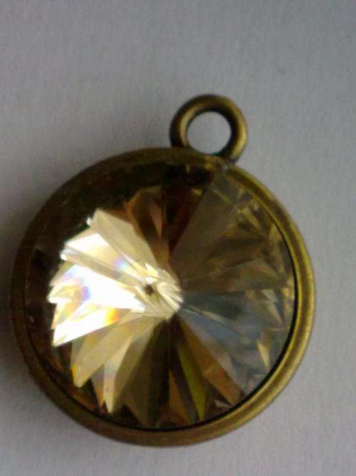 STUNNING TIBETAN SILVER LARGE COPPER TONE  ROUND CHARM/PENDANT