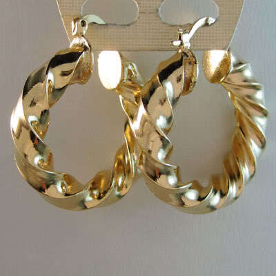 NEW!! GOLD TWIST HOOP EARRINGS