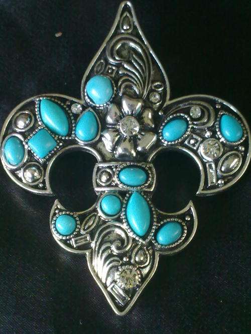 STUNNING TIBETAN SILVER LARGE TURQUOISE PENDANT