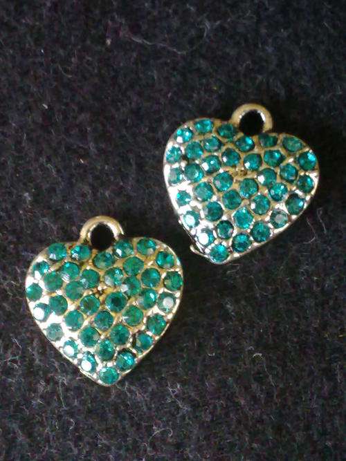 STUNNING TIBETAN SILVER TURQUOISE BLUE HEART CHARM