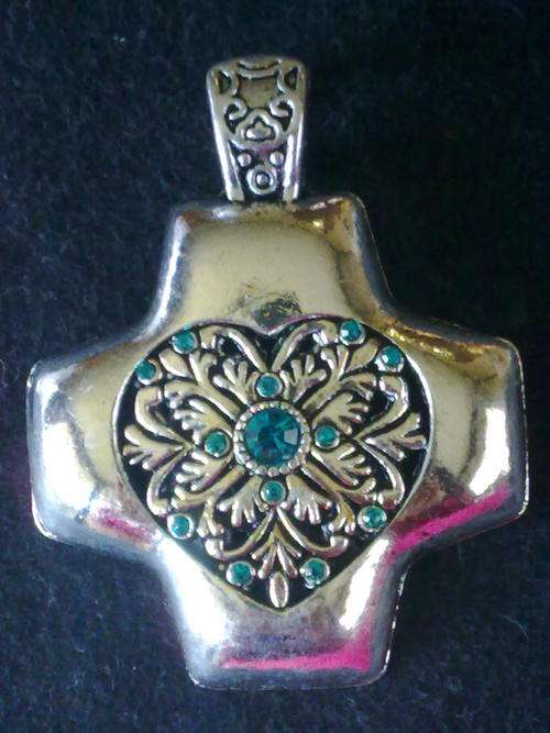 NEW!!! TIBETAN SILVER TURQUOISE CROSS PENDANT