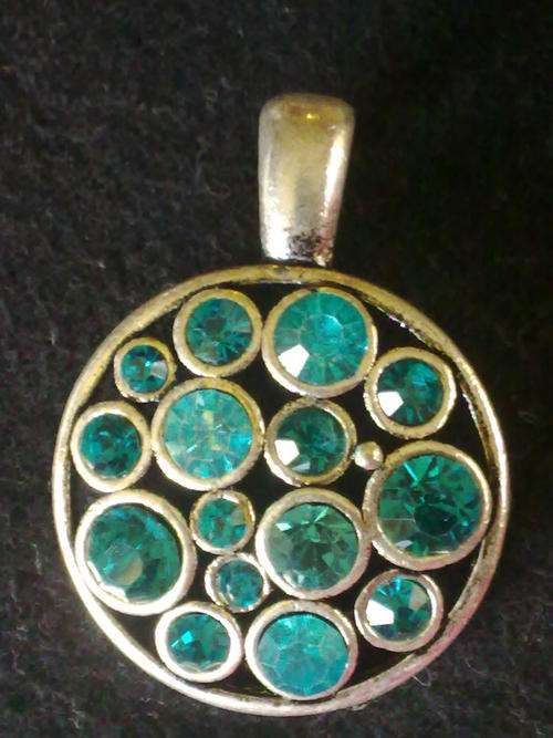 TIBETAN SILVER BLUE ROUND PENDANT