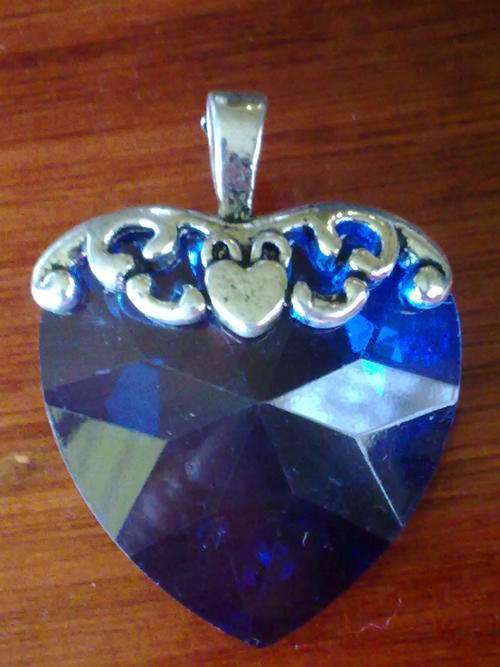 TIBETAN SILVER BLUE HEART PENDANT