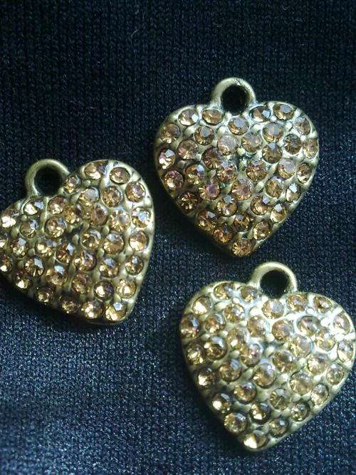 STUNNING TIBETAN SILVER COPPER TONE HEART CHARM