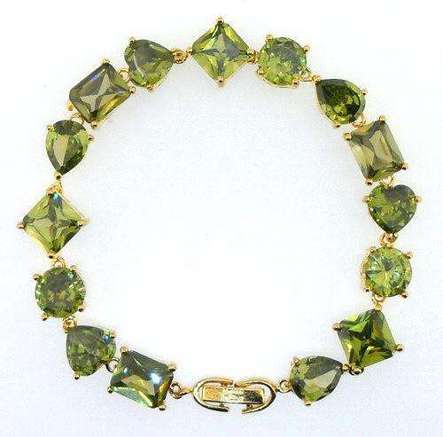 10 mm GORGEOUS EMERALD 18ctgp TENNIS BRACELET