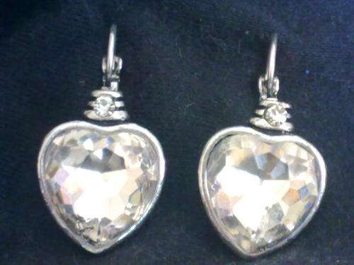 STUNNING TIBETAN SILVER HEART CRYSTAL EARRINGS