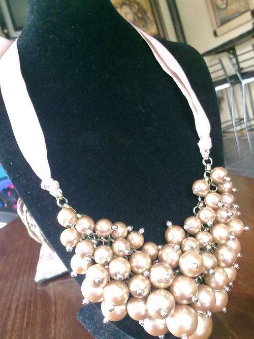 LATEST FASHION TREND!! CHUNKY WEAVE PEARLY NECKLACE