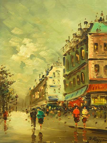 G. Reggio (Italian 20th C) Oil, Paris Street Scene, Signed, 40 x 30
