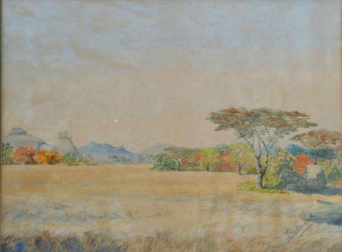 Lovely old watercolor 1930"s T Ballance - Landscape - Art size 395mm x 295mm