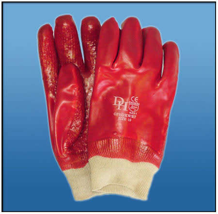 PVC Gloves 5cm K/wrist Heavy Duty R/P