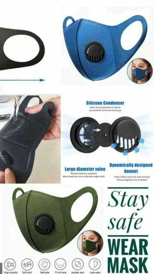 Face mask with valve - Green