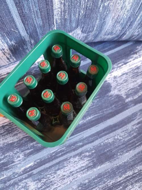 Mini bottles in crate