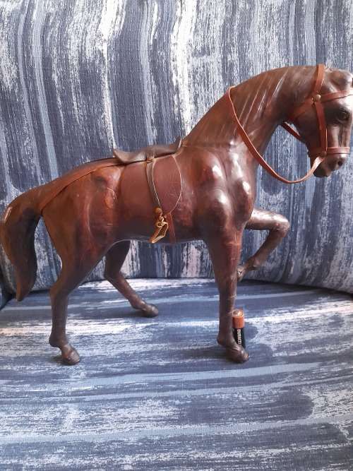 Leather horse figurine
