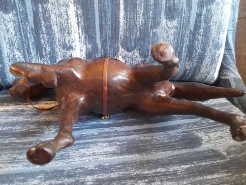 Leather horse figurine