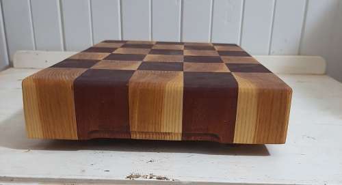 Cutting board made of mahogany and ashwood